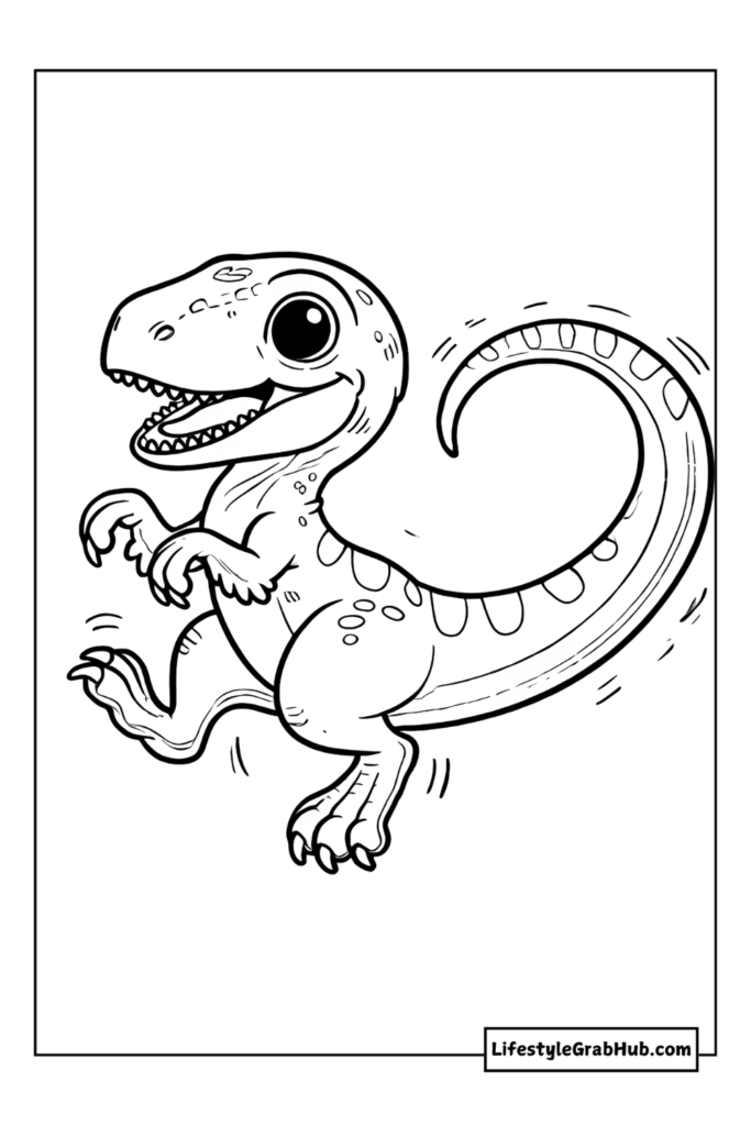 velociraptor dinosaur coloring page