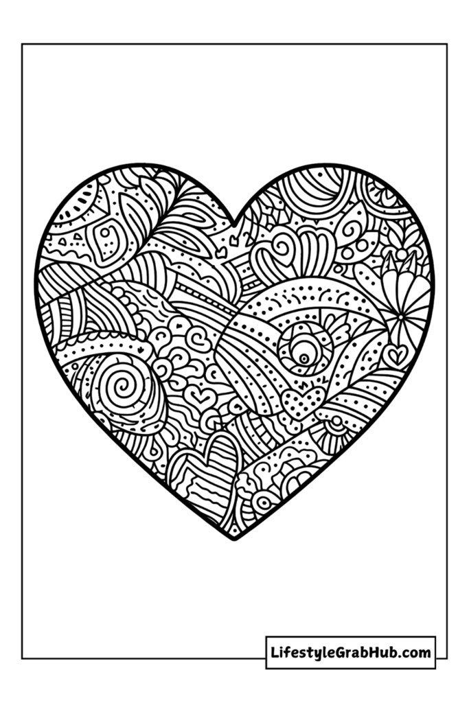 heart free valentine's day coloring pages