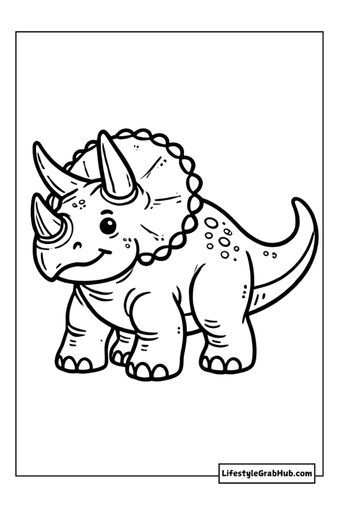 triceratops dinosaur coloring page