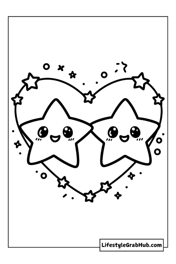 stars valentines coloring pages