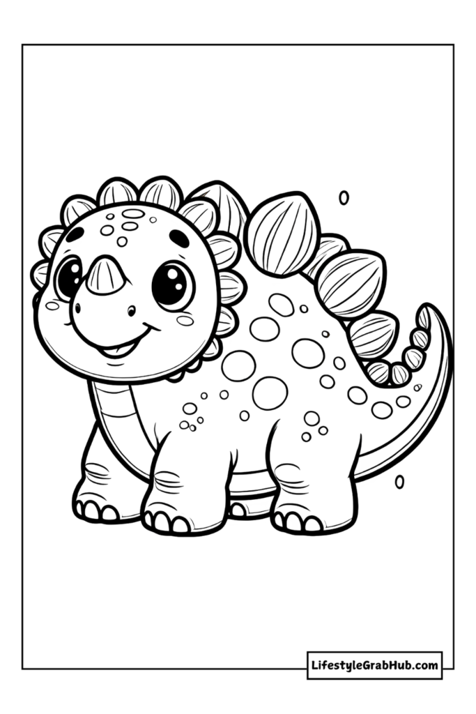 baby stegosaurus dinosaur coloring page