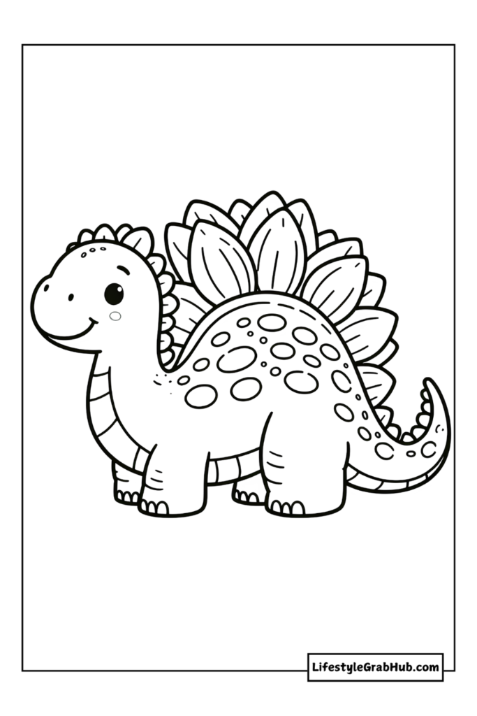 baby stegosaurus dinosaur coloring pages for kids