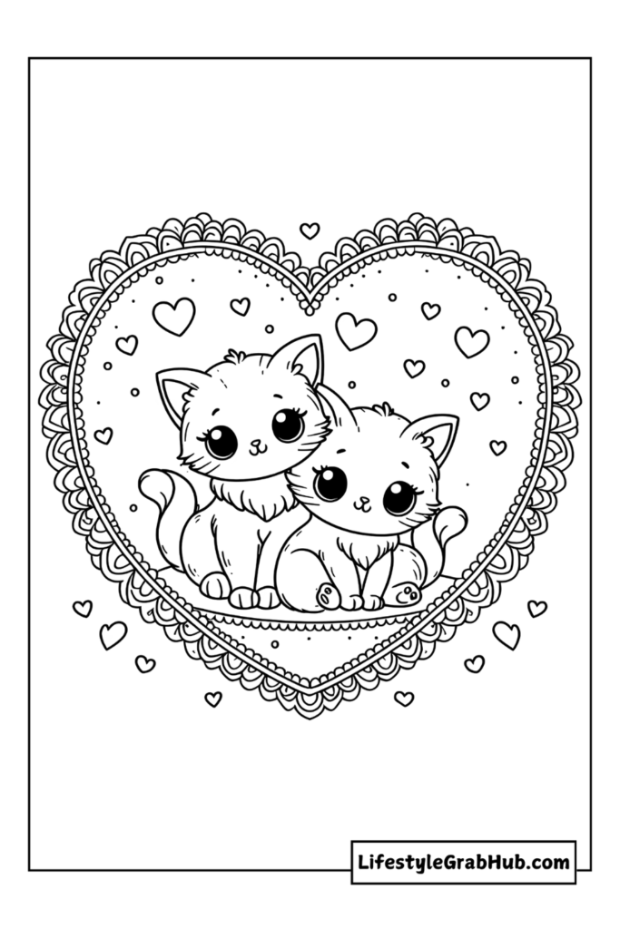 cat valentine coloring pages