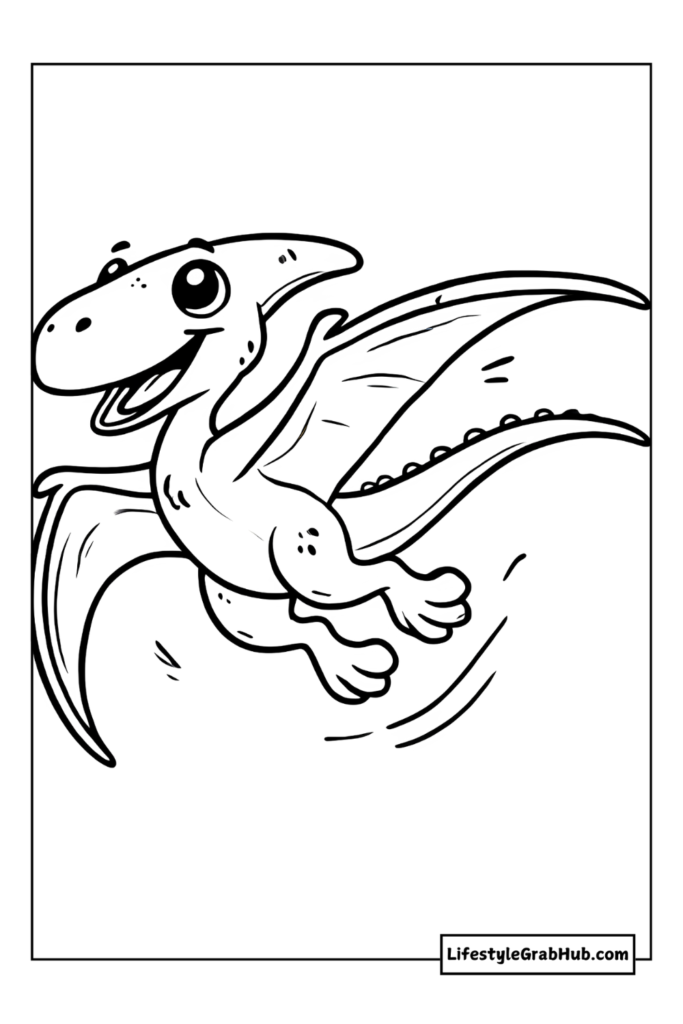 Pterodactyl dinosaur coloring pages for kids