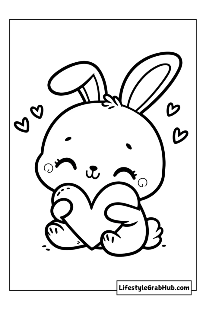 bunny valentine's day coloring pages