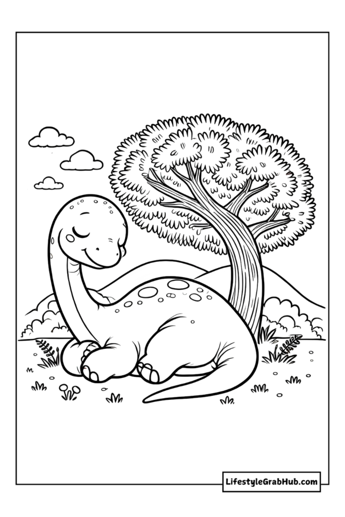 baby brachiosaurus dinosaur coloring page