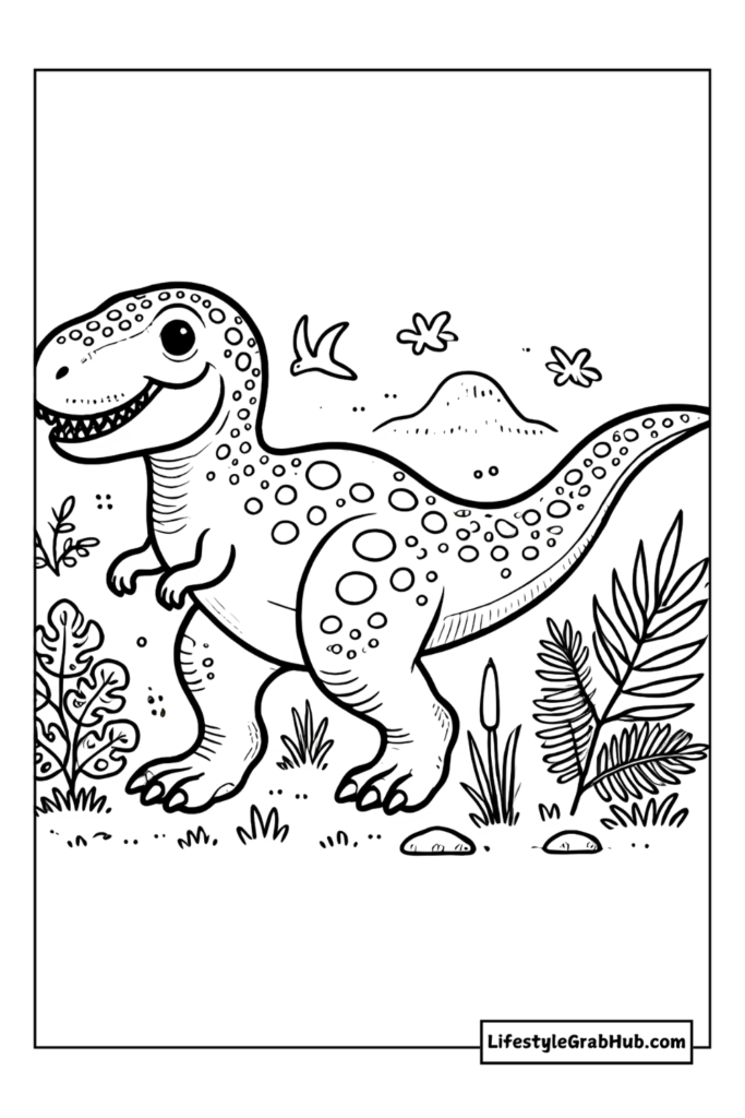 T-Rex dinosaur coloring sheet