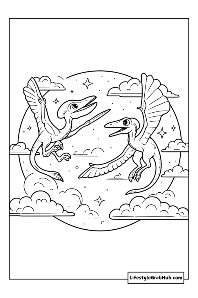 Pterodactyl dinosaur coloring pages