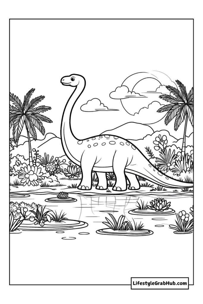 Brachiosaurus dinosaur coloring page