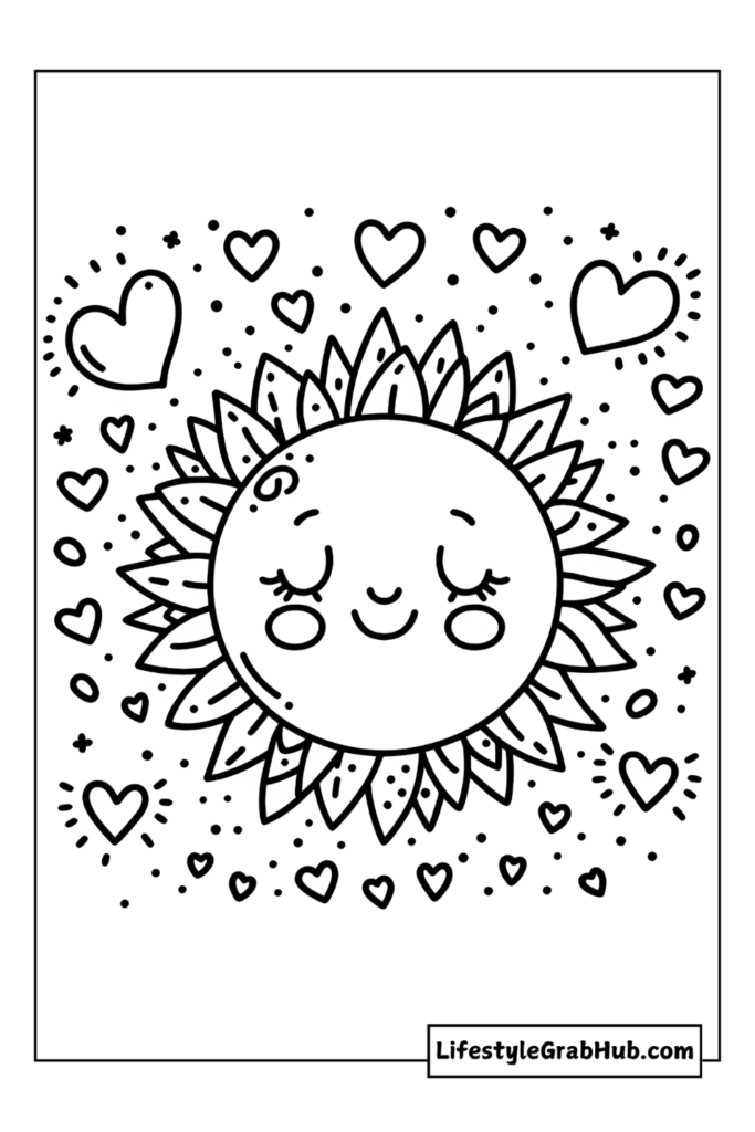 sun  valentine's day coloring sheets