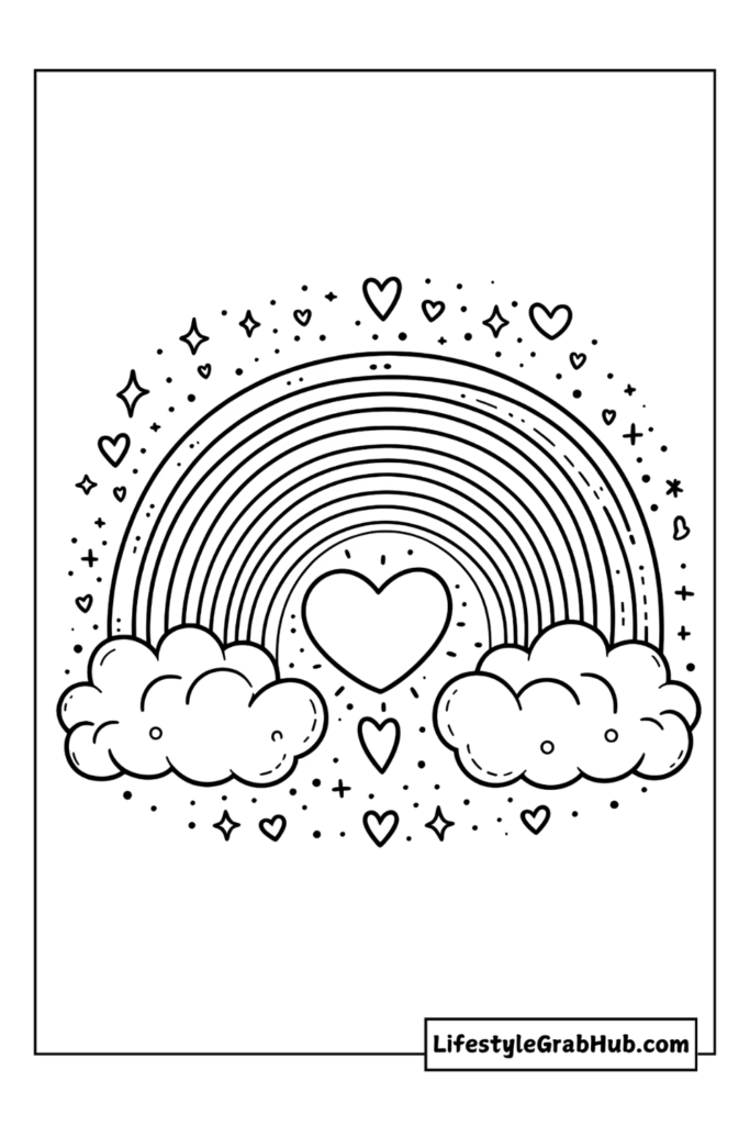 rainbow  valentine's day coloring sheets