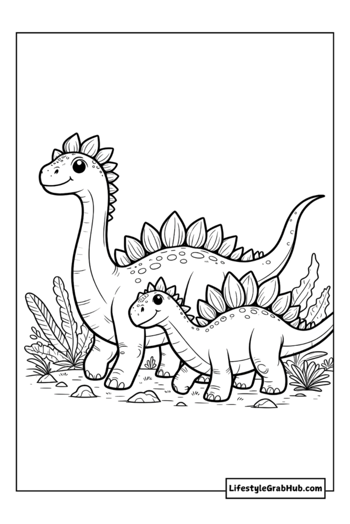 mommy and baby dinosaurs free dinosaur coloring pages