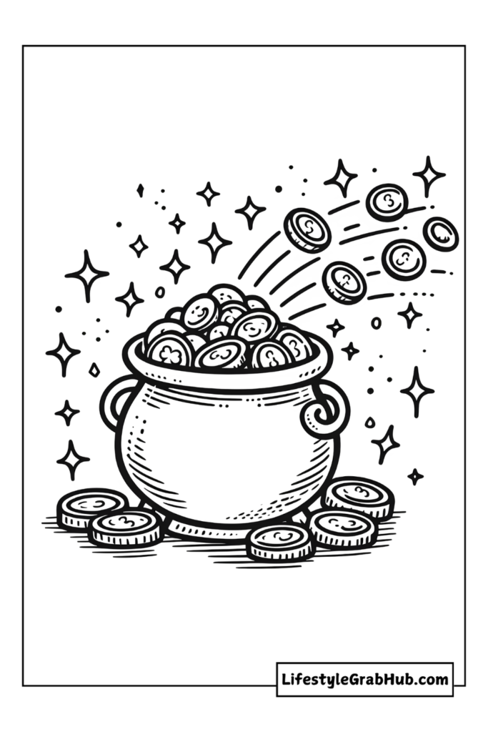 a pot of gold coloring page