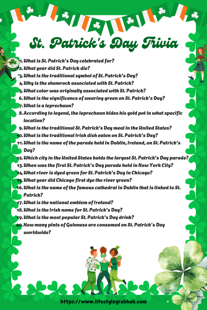 free printable st patrick's day trivia questions and answers game