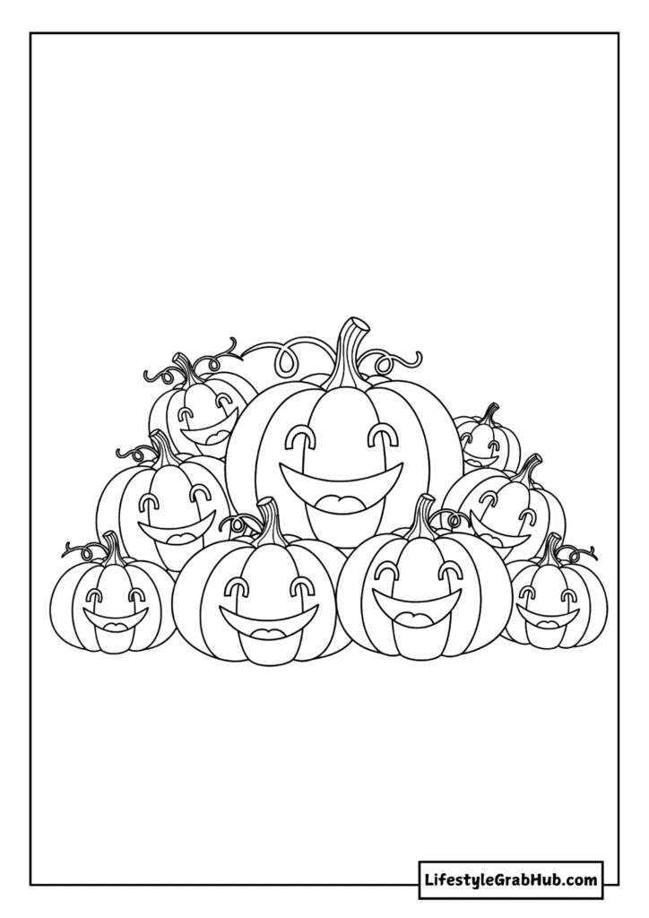 SMILING PUMPKING PATCH COLORING SHEET