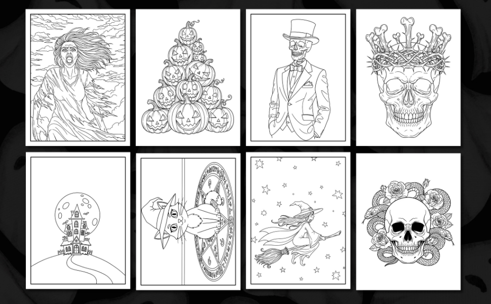 HAUNTED HUES HALLOWEEN COLORING BOOK