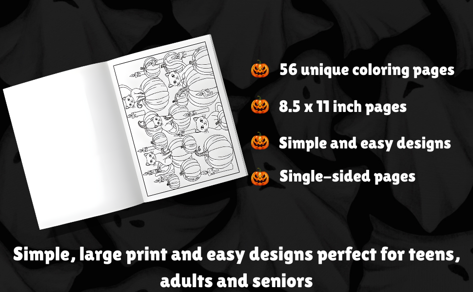 HALLOWEEN COLORING BOOK FOR TEENS AND ADULTS BY KAYLA GRABBY