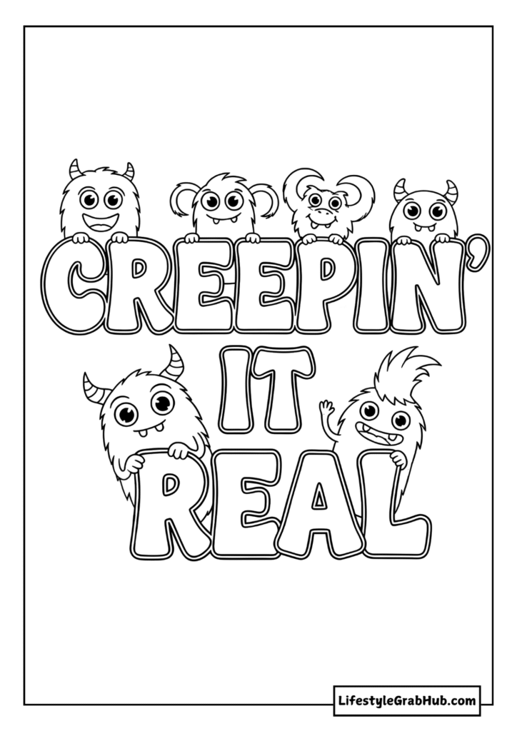 CREEPIN' IT REAL - CUTE HALLOWEEN COLORING PAGES FOR KIDS