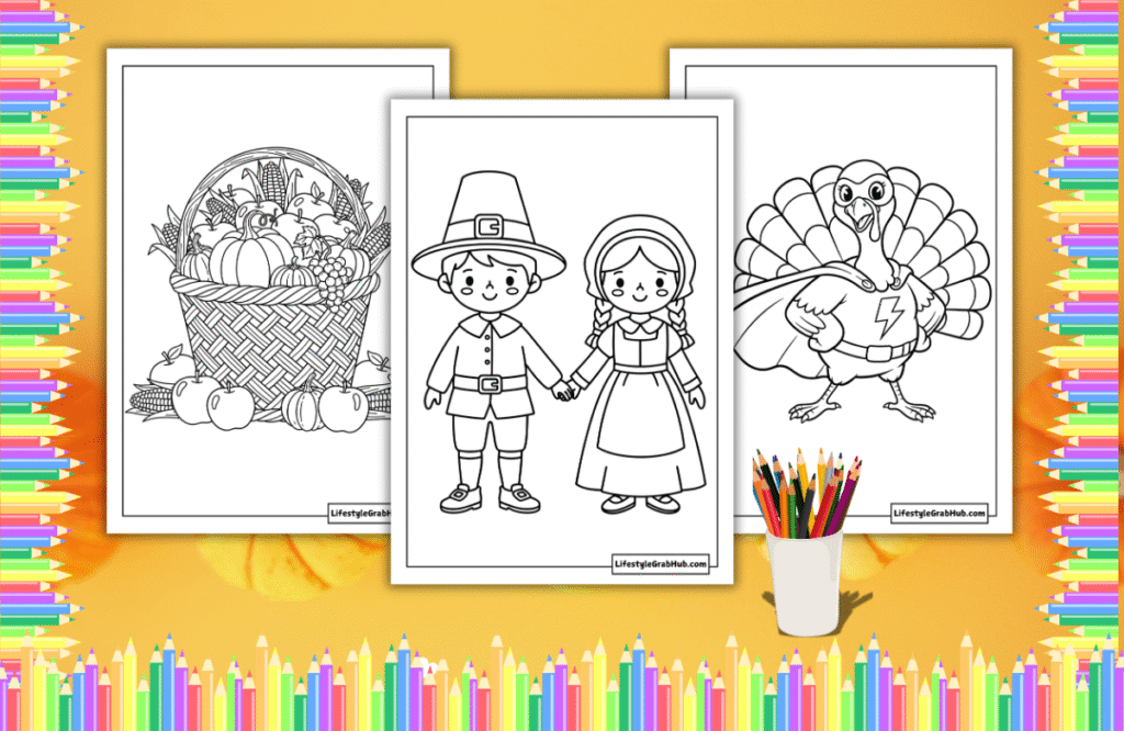 FREE PRINTABLE THANKSGIVING COLORING PAGES FOR KIDS