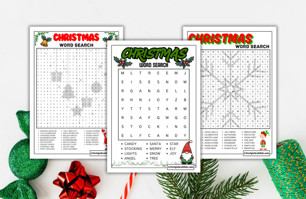 FREE PRINTABLE CHRISTMAS WORD SEARCH PDF