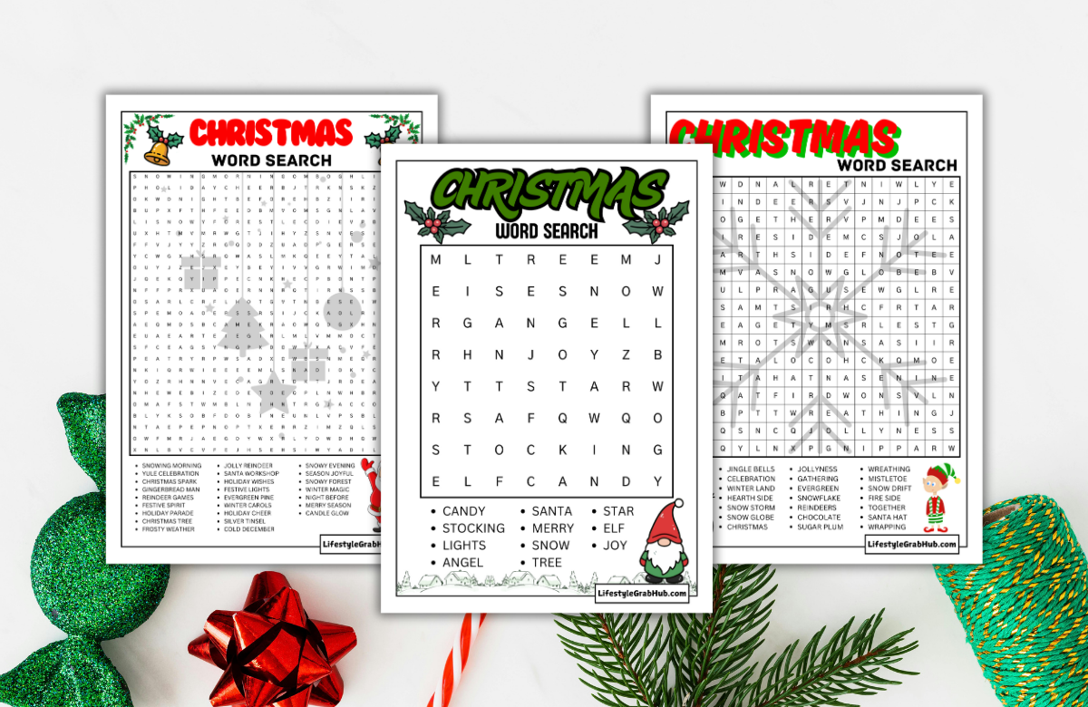 FREE PRINTABLE CHRISTMAS WORD SEARCH PDF