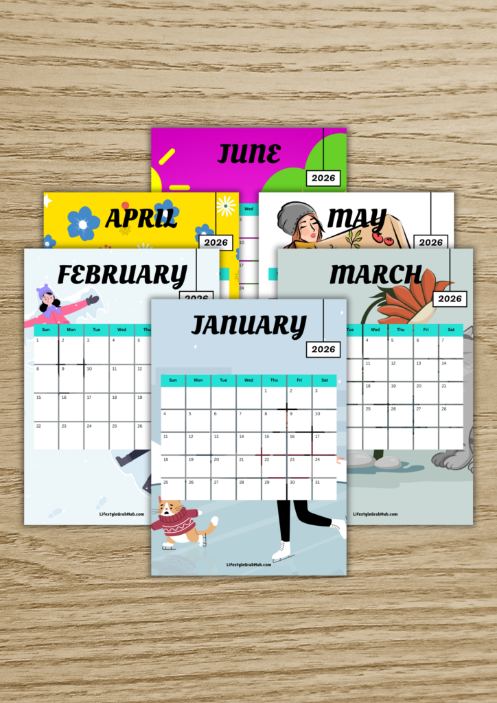 PRINTABLE 2026 CALENDAR SEASONS PORTRAIT