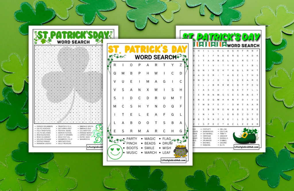 ST PATRICK'S DAY WORD SEARCH PDF