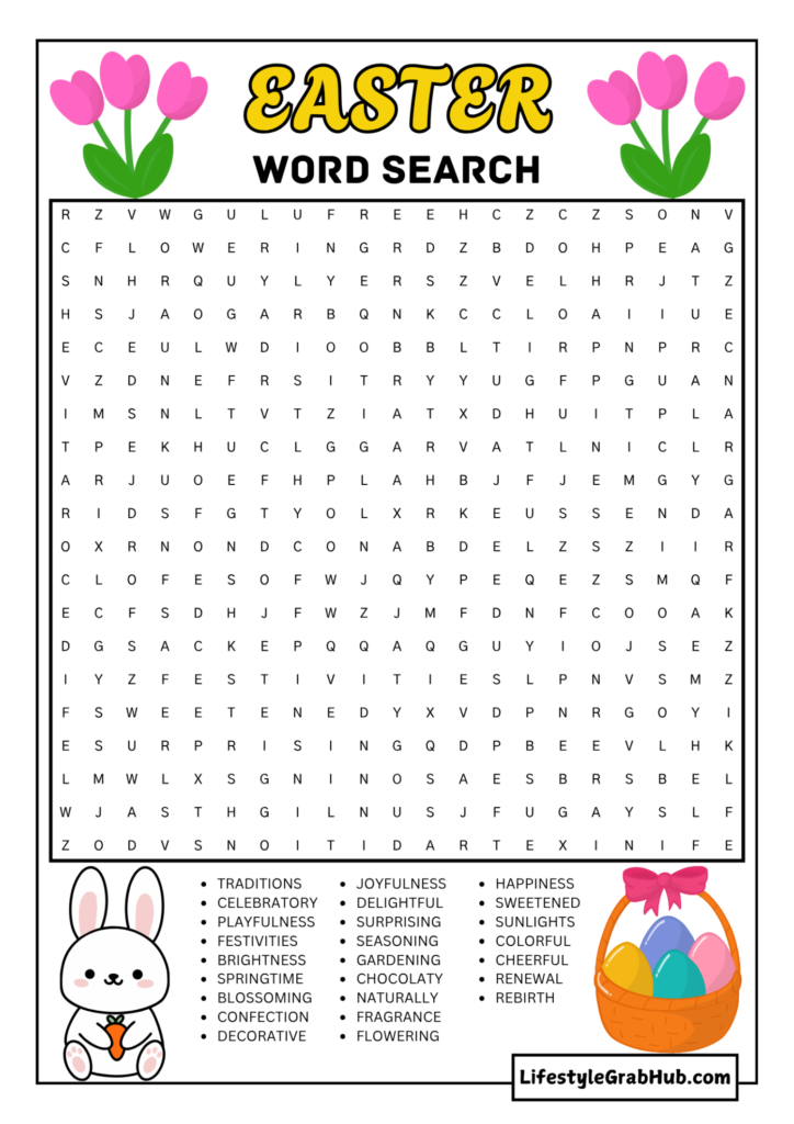 HARD EASTER WORD SEARCH FOR ADULTS