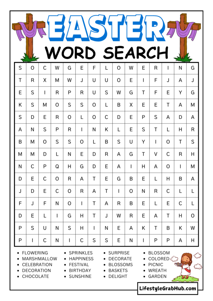 MEDIUM EASTER WORD SEARCH PRINTABLE 
